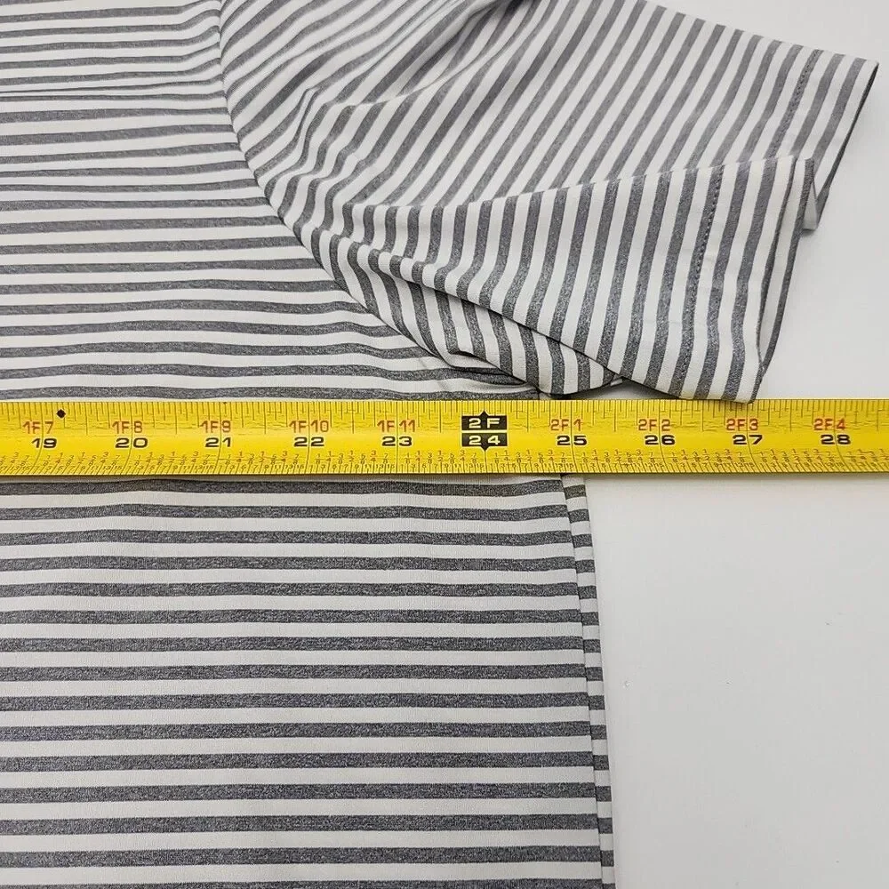 RLX Ralph Lauren Polo Golf Shirt Gray White Stripe Men Size XL Stretch